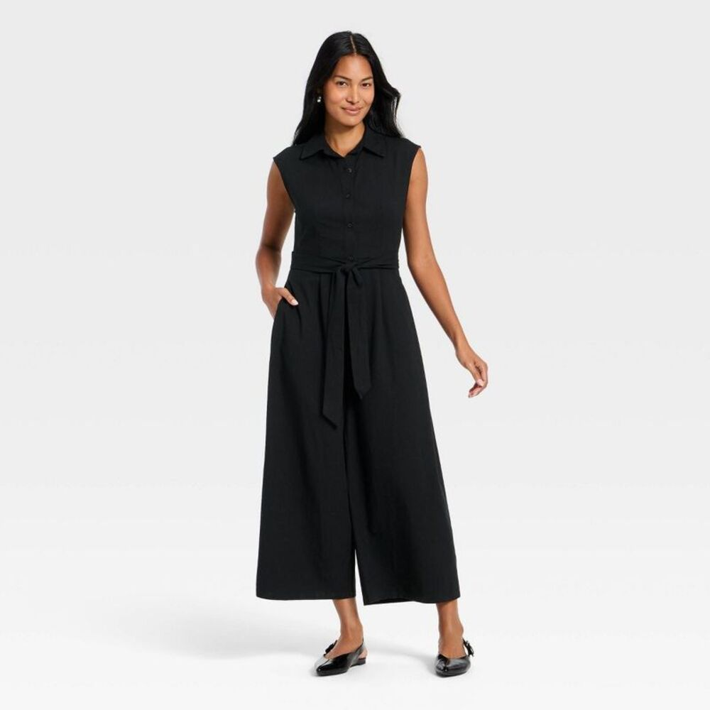 A New Day - Women's Belted Jumpsuit - A New Day Black XS Black